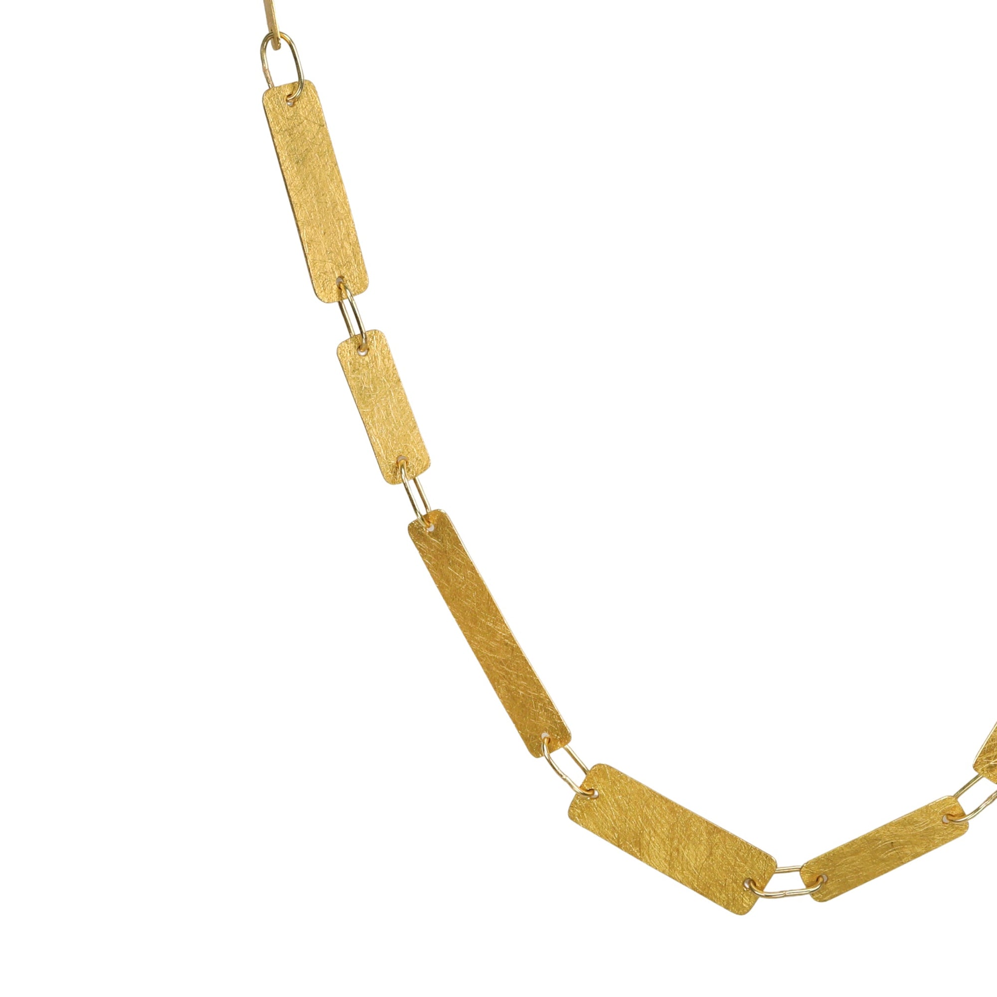 22K &amp; 18K Necklace Featuring Varying Sized Elongated &quot;Strips&quot; - Peridot Fine Jewelry - Petra Class