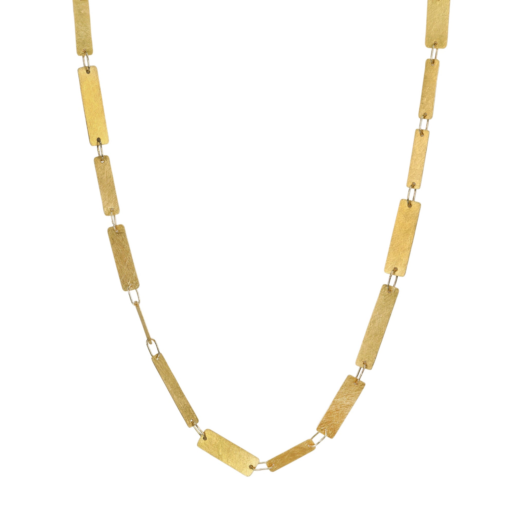 22K &amp; 18K Necklace Featuring Varying Sized Elongated &quot;Strips&quot; - Peridot Fine Jewelry - Petra Class