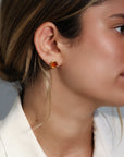 22K & 18K Organic Rough-Cut Citrine Stud Earrings - Peridot Fine Jewelry - Petra Class