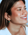 22K & 20K Bezel - Set Cabochon Oval Green Chrysoprase Earrings - Peridot Fine Jewelry - Caroline Ellen