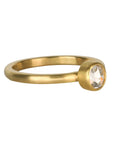 22K & 20K Bezel - Set Oval Rose - Cut Diamond Ring - Peridot Fine Jewelry - Caroline Ellen