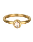 22K & 20K Bezel - Set Oval Rose - Cut Diamond Ring - Peridot Fine Jewelry - Caroline Ellen