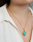 22K Gold "Arabesque" Peruvian Opal Pendant - Peridot Fine Jewelry - Cathy Waterman