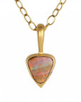 22K Gold Bezel Set Boulder Opal Pendant - Peridot Fine Jewelry - Cathy Waterman