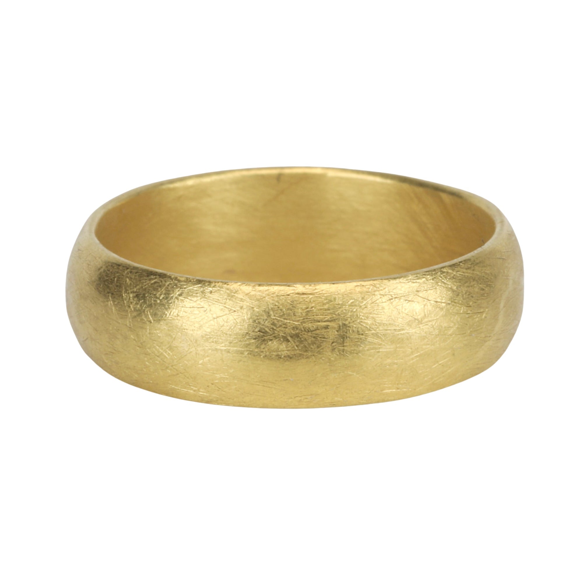 22K Gold Domed Ring with Brushed Matte Finish - Peridot Fine Jewelry - Petra Class