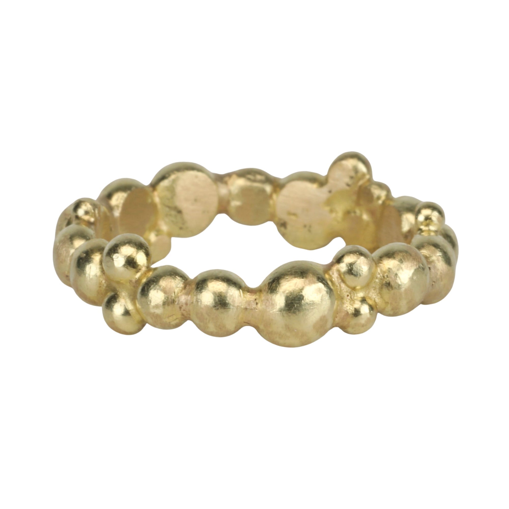 22K Gold Hand Fabricated &quot;Bubbles&quot; Ring - Peridot Fine Jewelry - Petra Class
