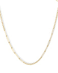 22K Gold Handmade Mixed Paperclip Chain - Peridot Fine Jewelry - Rosanne Pugliese