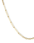 22K Gold Handmade Mixed Paperclip Chain - Peridot Fine Jewelry - Rosanne Pugliese