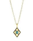 22K Gold & Opal Cut - Out Pendant with Diamond Details - Peridot Fine Jewelry - Cathy Waterman