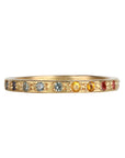 22K Gold "Stack" Eternity Band with Bead - Set Rainbow Sapphires & Rubies - Peridot Fine Jewelry - Annie Fensterstock