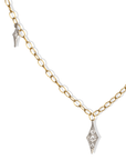 22K Gold "Tiny Lacy" Chain with 7 Platinum and Diamond Fringes - Peridot Fine Jewelry - Cathy Waterman