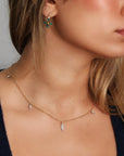 22K Gold "Tiny Lacy" Chain with 7 Platinum and Diamond Fringes - Peridot Fine Jewelry - Cathy Waterman