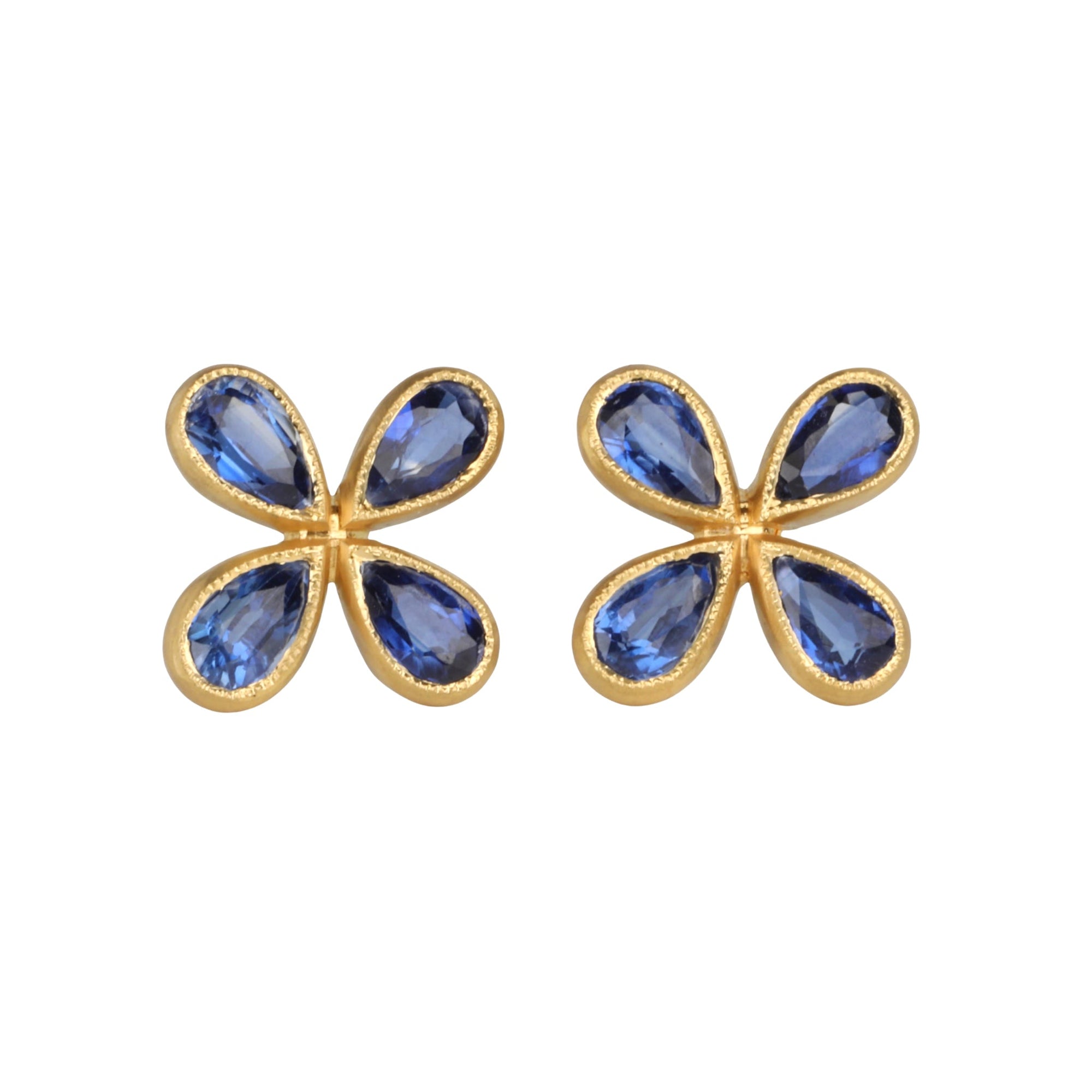 22K & Kyanite "Star" Studs - Peridot Fine Jewelry - Cathy Waterman