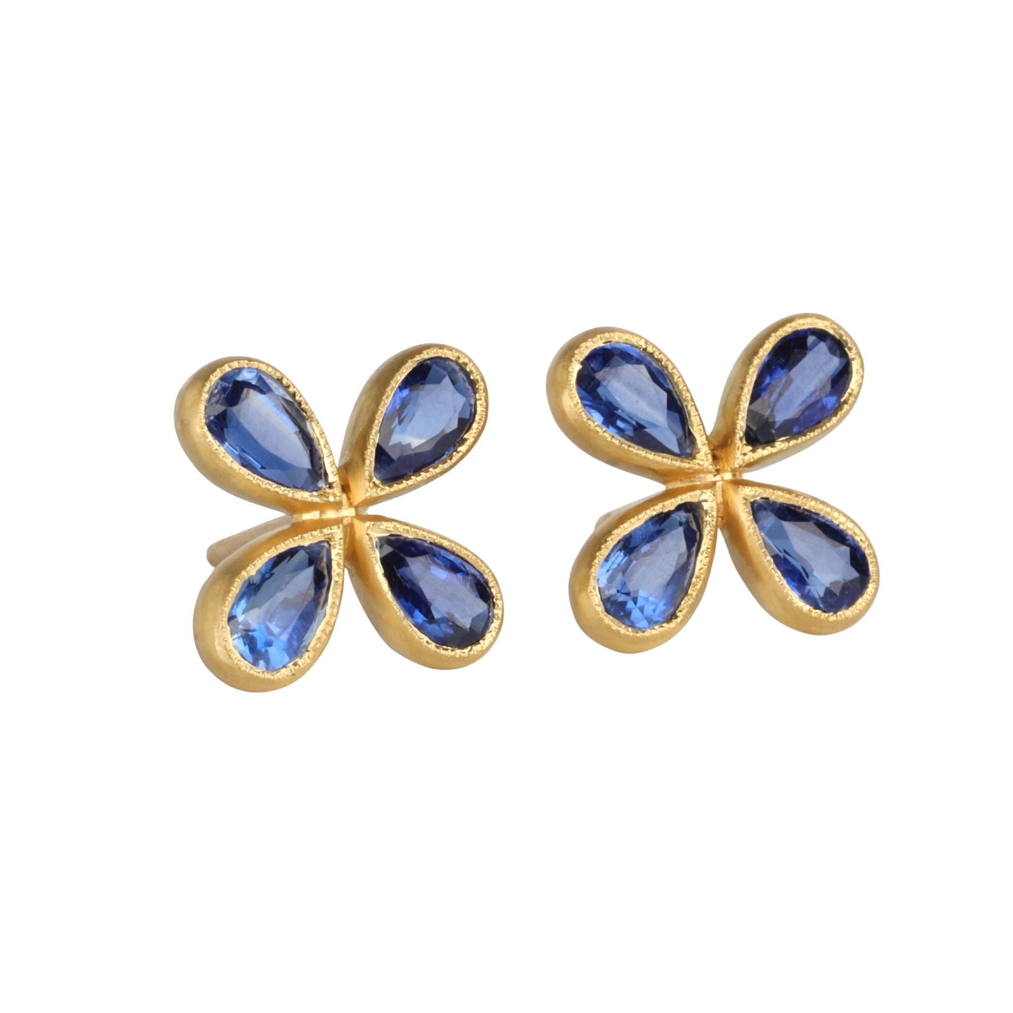 22K & Kyanite "Star" Studs - Peridot Fine Jewelry - Cathy Waterman