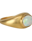 22K Tapered Domed Ring with East/West Oval Opal - Peridot Fine Jewelry - Rosanne Pugliese