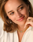 22K White Topaz & Blackened Pave Diamond Shield "Frame" Earrings - Peridot Fine Jewelry - Cathy Waterman