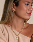 22K & 18K Bezel-Set Faceted Freeform Aquamarine Pendant