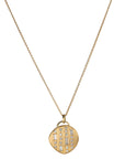 18K Gold & Mixed Cut Diamond Large Organic Convex Medallion Pendant