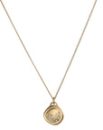 18K Gold & Diamond Medium Organic Convex Medallion Pendant