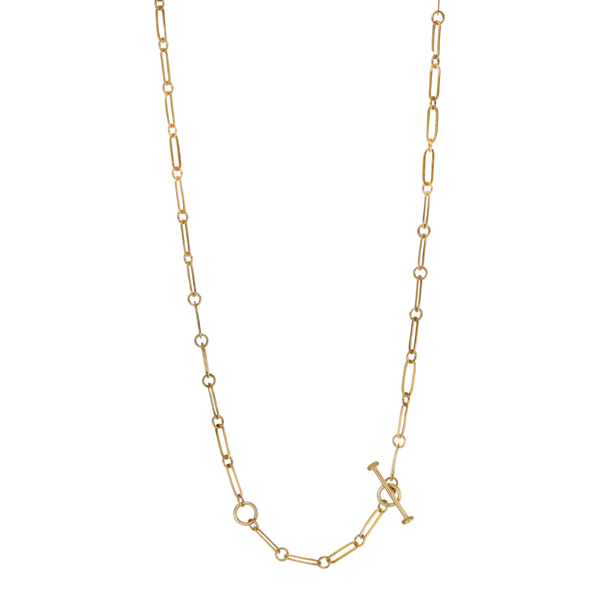 22K Gold Handmade &quot;Round &amp; Oval&quot; Link Chain