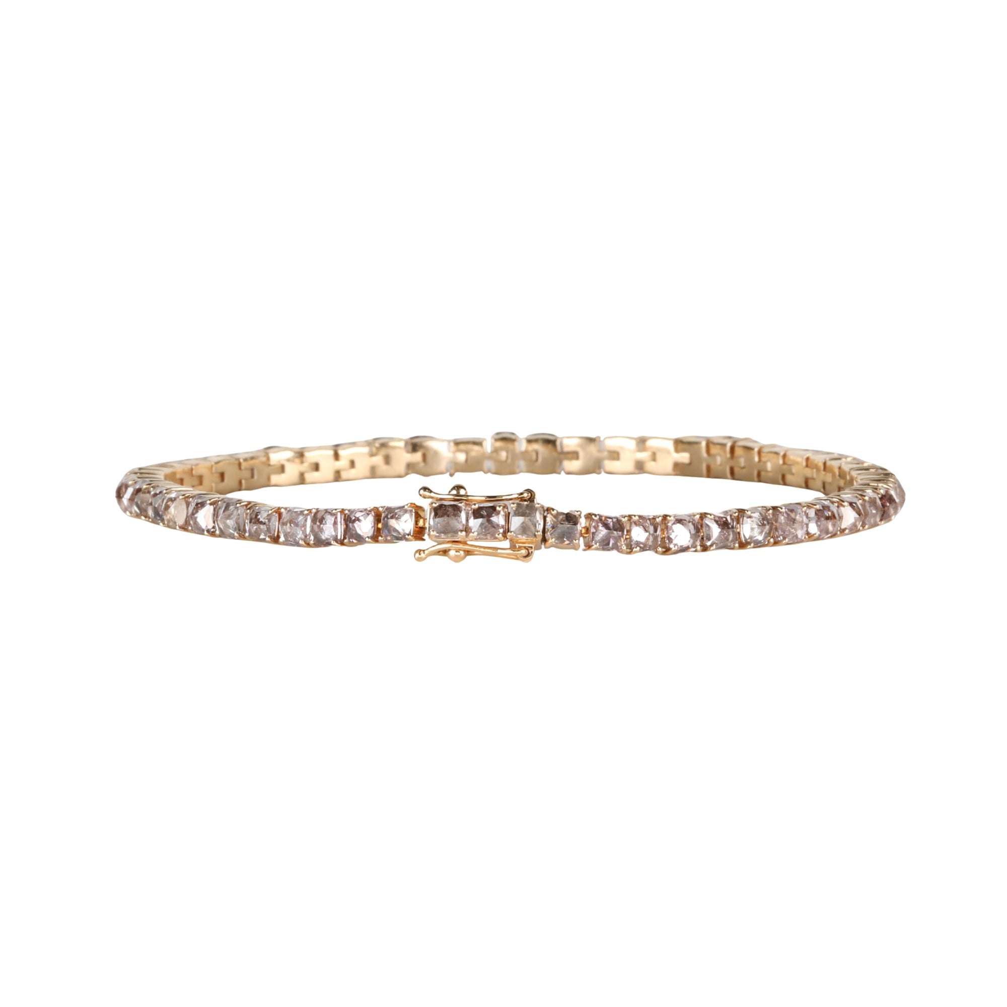 14K &amp; Rosecut Champagne-Grey Diamond Tennis Style Bracelet