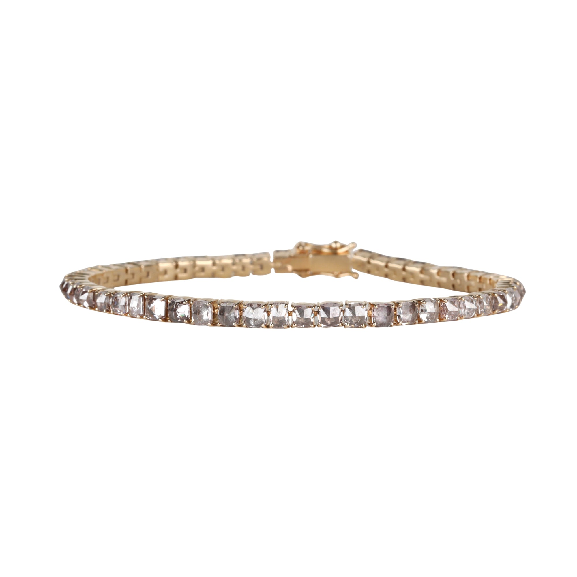14K &amp; Rosecut Champagne-Grey Diamond Tennis Style Bracelet