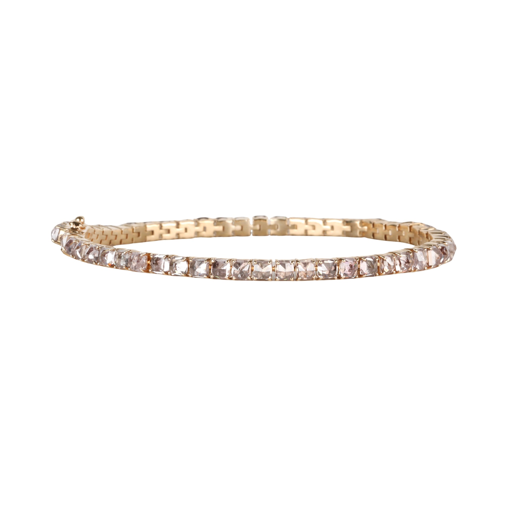 14K &amp; Rosecut Champagne-Grey Diamond Tennis Style Bracelet