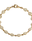20K Pave Diamond Small Pear-Shaped "Nugget" Tennis Bracelet