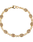 20K & Pave Cognac Diamond Smaller Double-Sided Nugget Tennis Style Bracelet