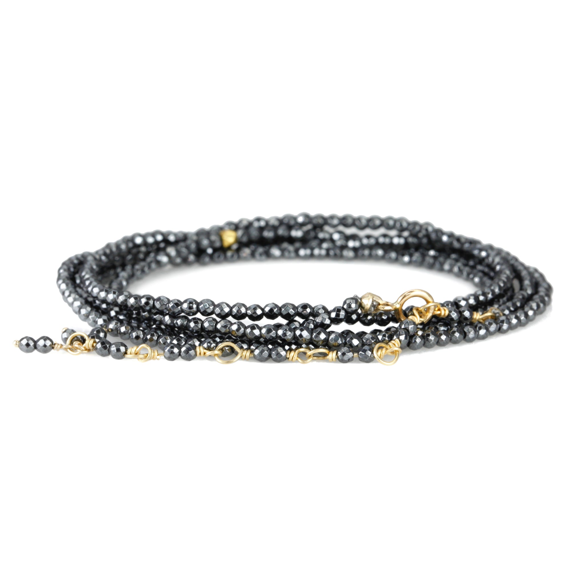 Hematite Beaded Wrap Bracelet