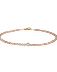 Faceted Zircon Beaded Bracelet with Center Grey Diamond Bead