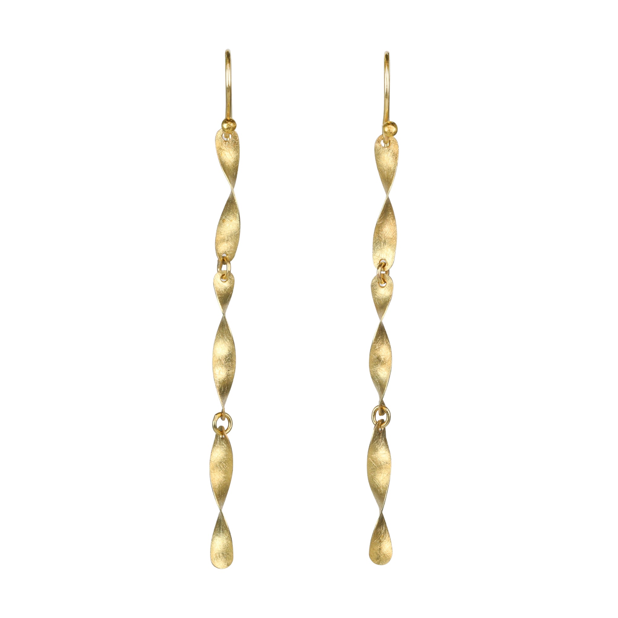18K Hand Fabricated Mini "Helix" Drop Earrings