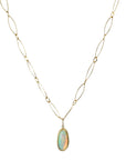 22K & 18K Bezel-Set Freeform Rosecut Faceted Ethiopian Opal Pendant
