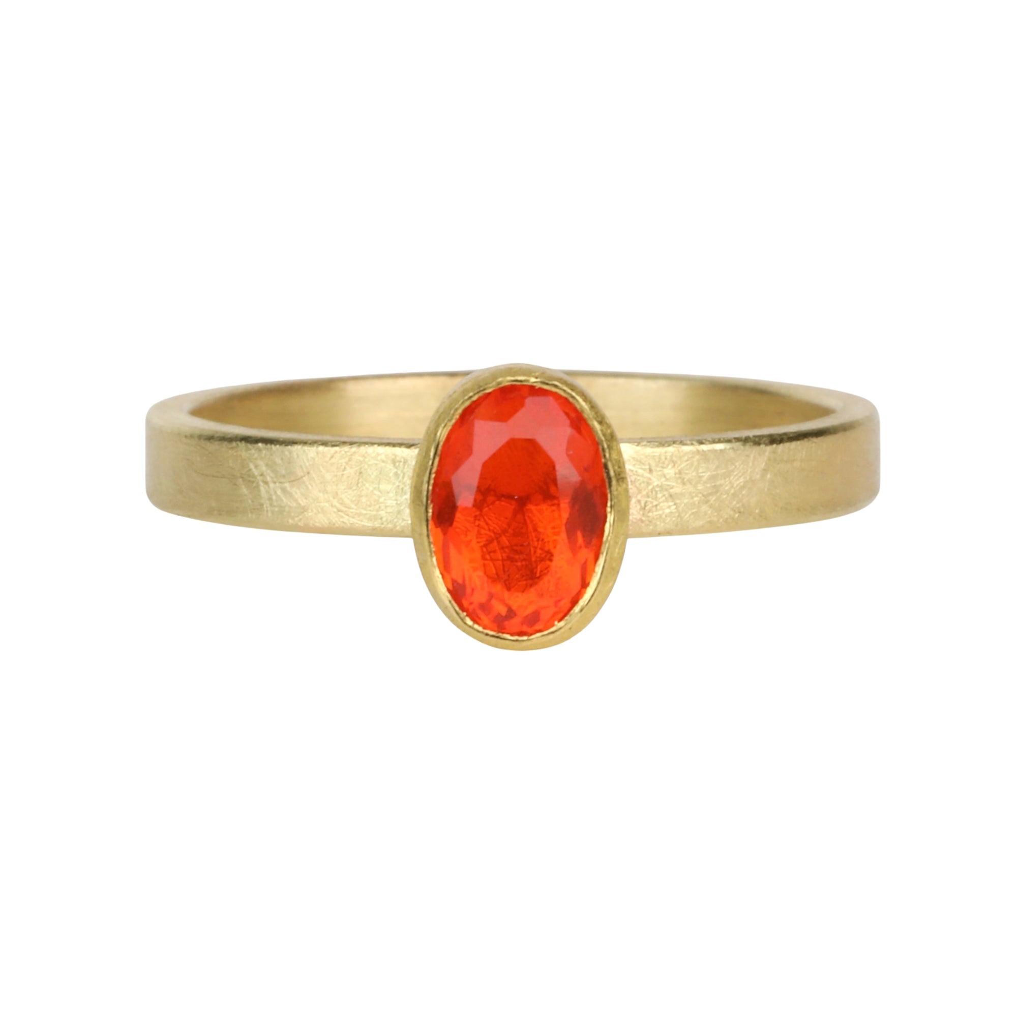 22 &amp; 18K Oval Mexican Opal Ring