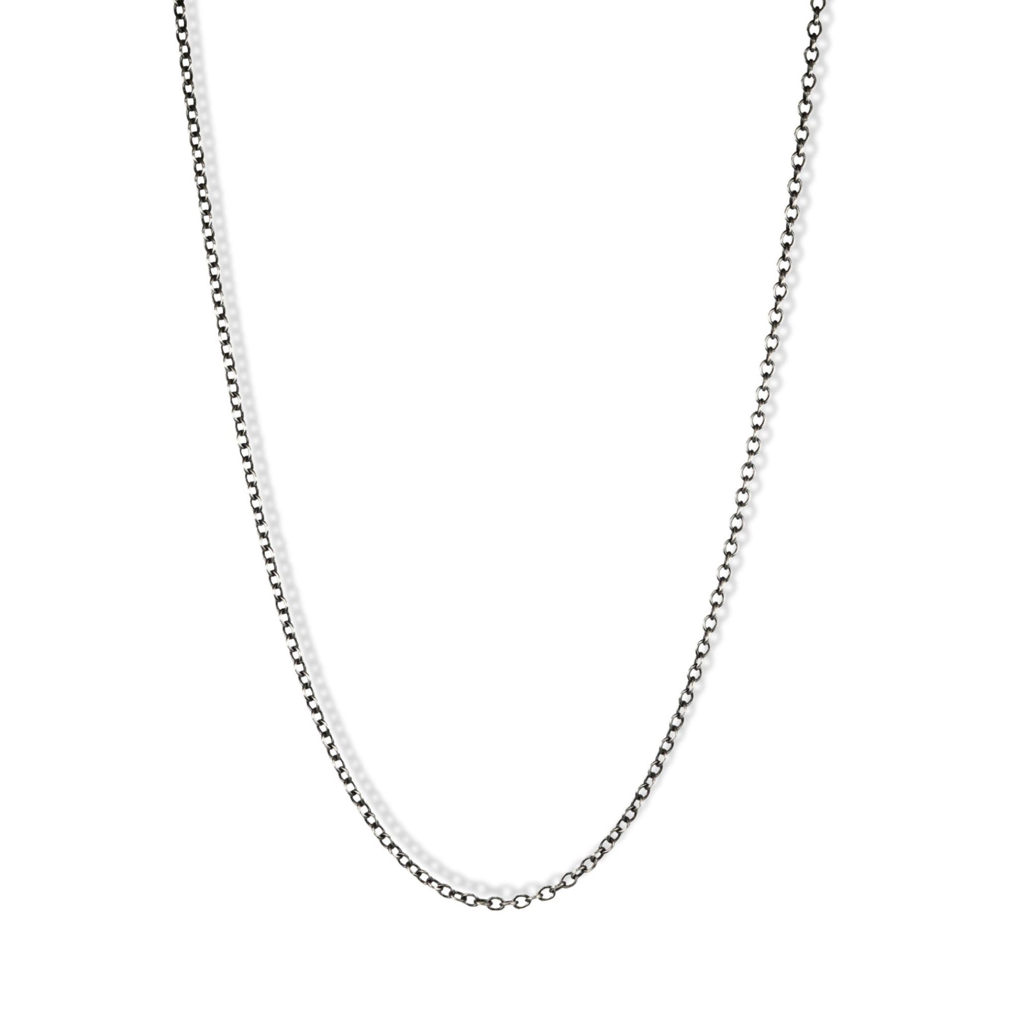 Oxidized Medium Thickness 3mm Sterling Silver Chain, 27"