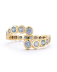 18K & Graduated Ombre Blue Sapphire "Open Wave" Ring