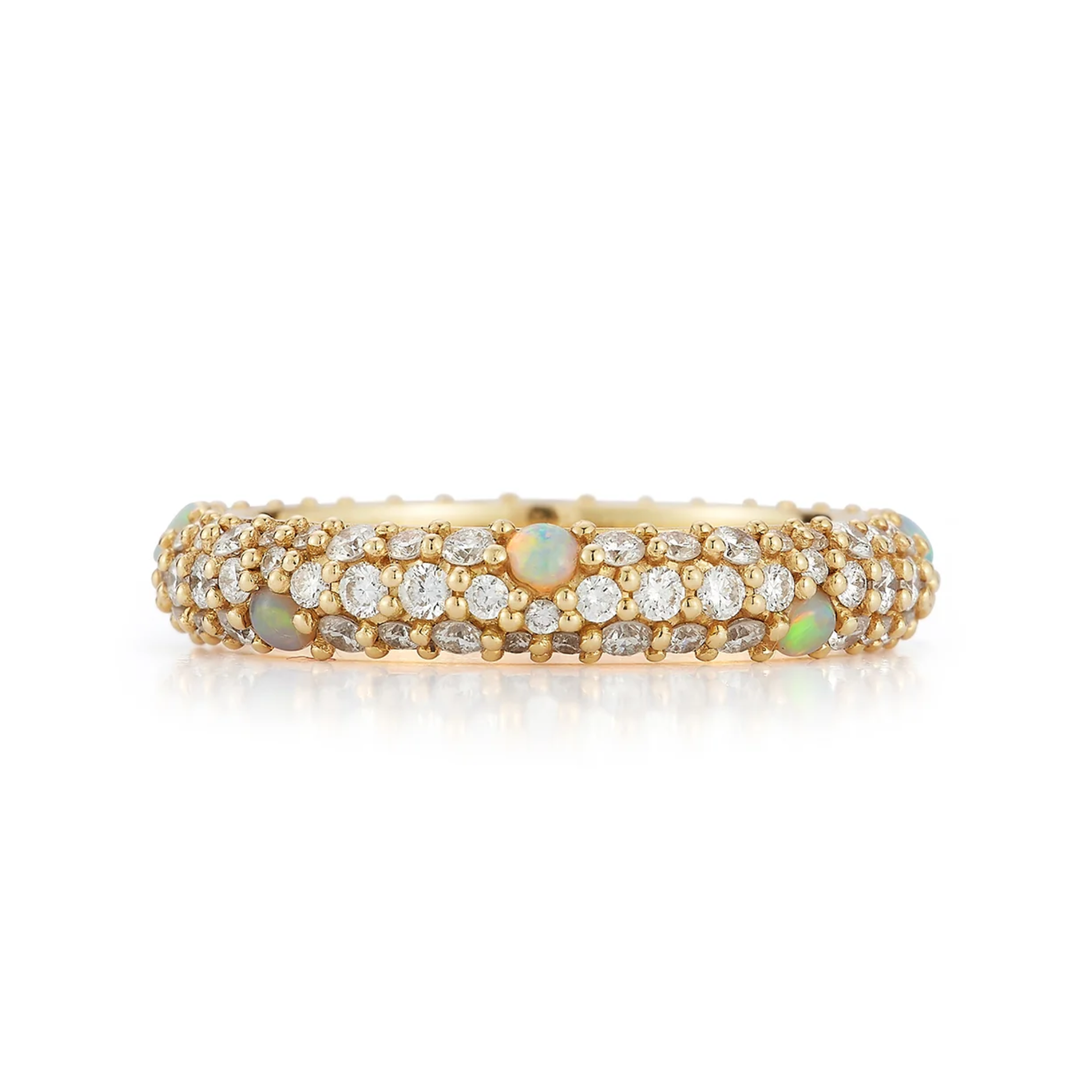18K "Thin Tidepool" Ring with Opals &amp; Diamonds