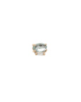14K & Pale Green Tourmaline Stud Earring with Baguette Diamond Detail