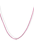 Faceted Ruby Beaded Necklace with 18K Prong-Set Diamond Charm