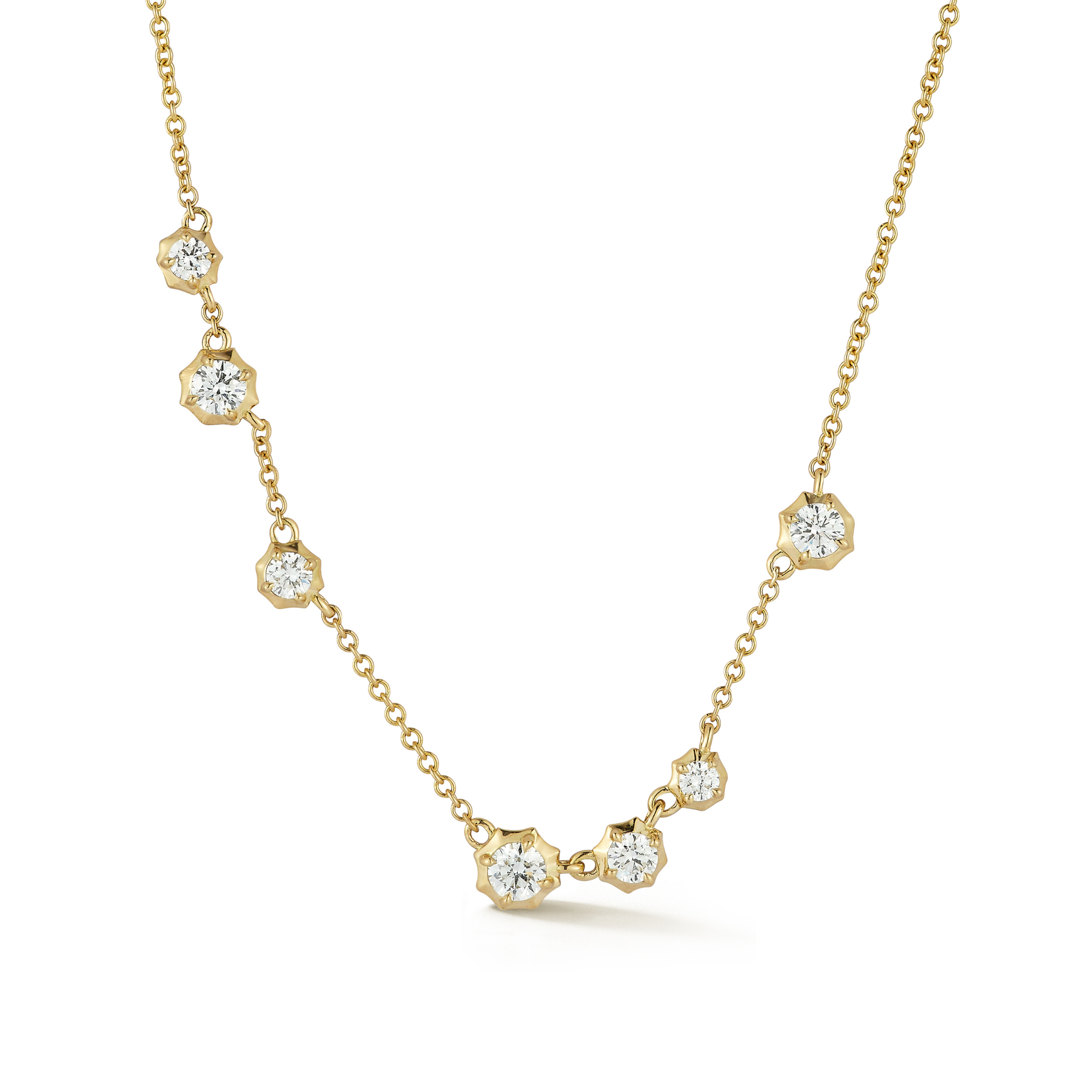 18K Small "Constellation" Necklace with Seven Scattered Diamonds