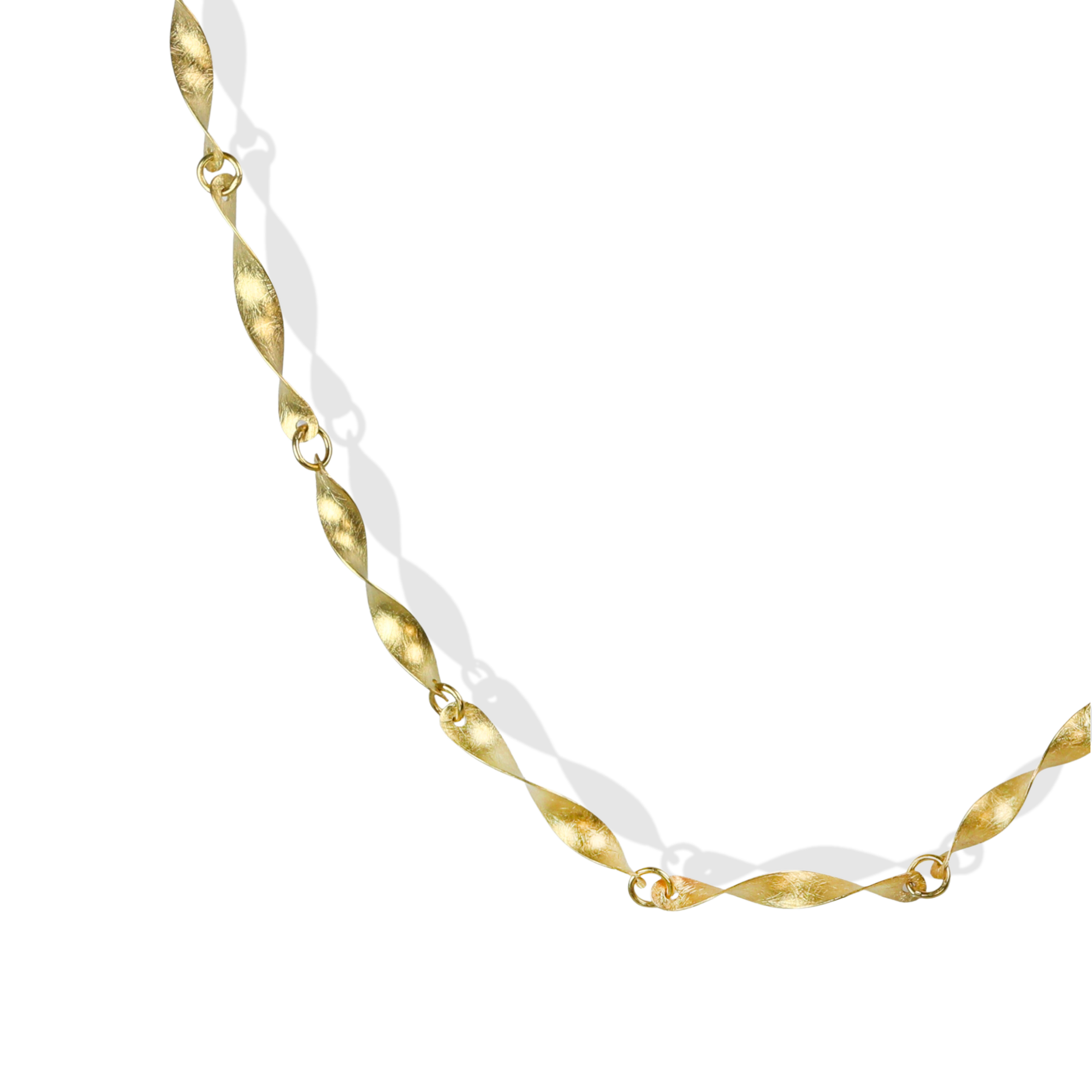 18K Hand Fabricated "Helix" Twisted Link Chain Necklace