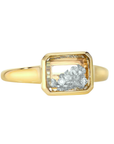18K Petite "Neue" Step-Cut Ring with Diamond "Shaker"