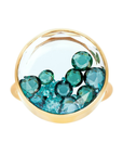 18K "Matiz" Ring with Rose-Cut Tourmaline & Paraiba Tourmaline Round "Shaker"