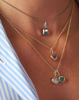 18K "Naipe" Emerald-Cut Charm with Blue Sapphire "Shaker"