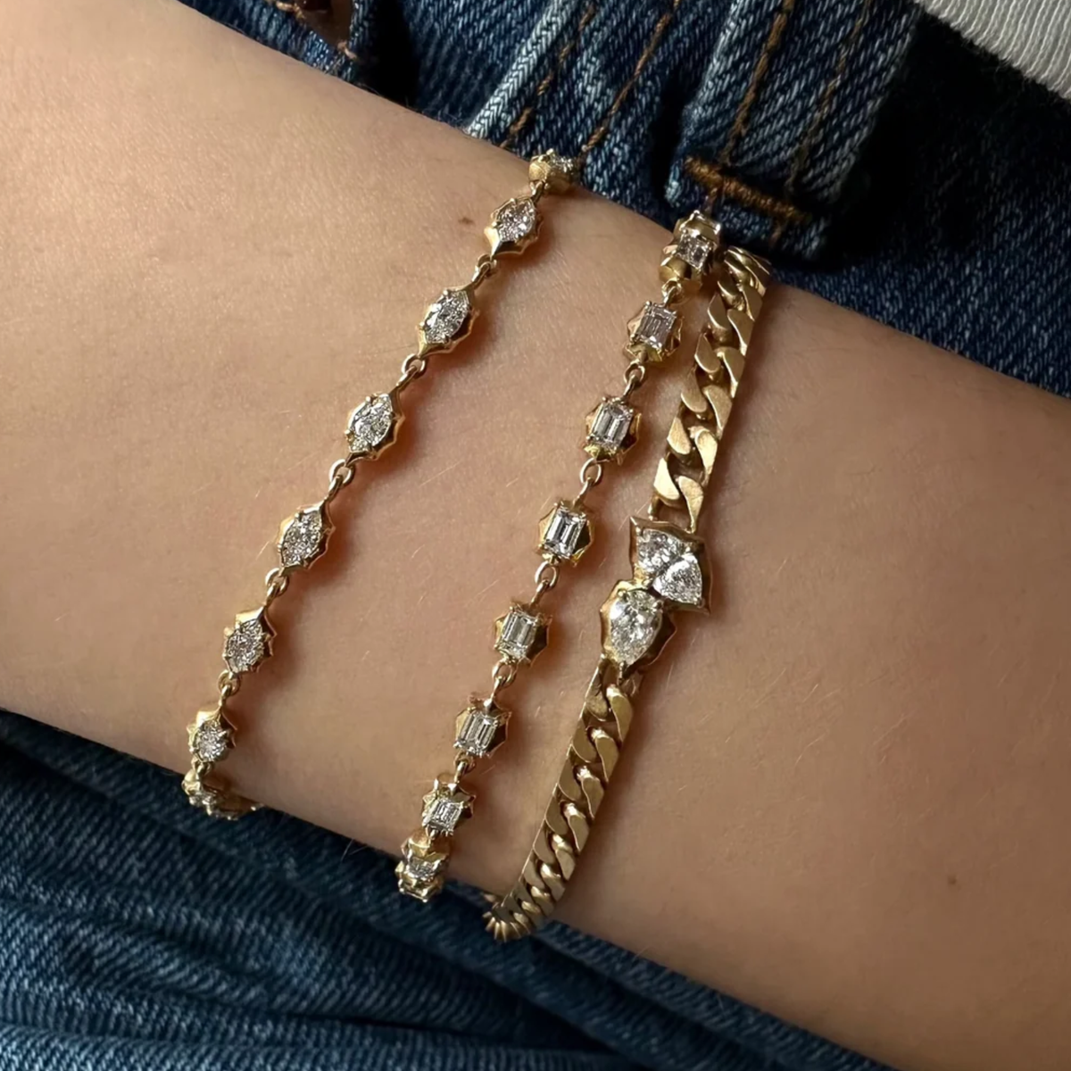 18K Small "Maverick" Tennis-Style Diamond Bracelet