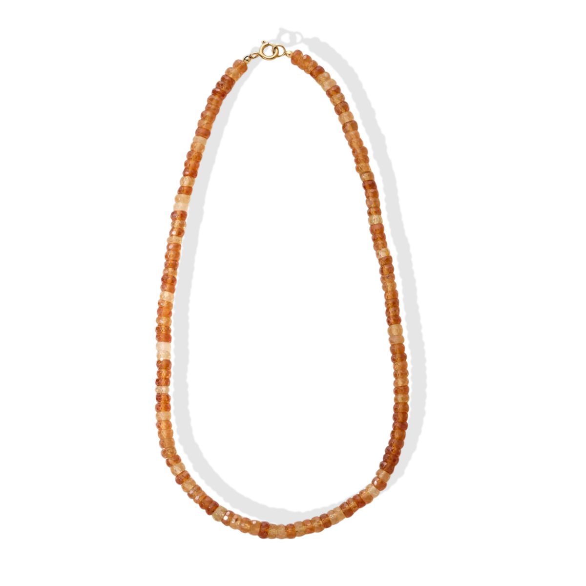 Faceted Hessonite Beaded Necklace