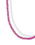 Faceted Pink Sapphire Beaded Necklace in 16"