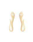 14K "Cobra" Hoop Earrings with Pear Diamonds