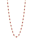 18K & "Cherry" Red Resin Beaded "Classic" Necklace