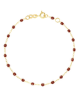 18K & "Moka" Brown Resin Beaded "Classic" Bracelet